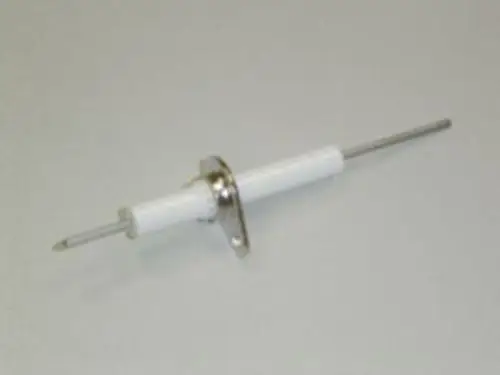 Ionisationsstab von Remeha, mit metallischem Ende und weißem Kunststoffkorpus, zur Verwendung in entsprechenden Heizsystemen.